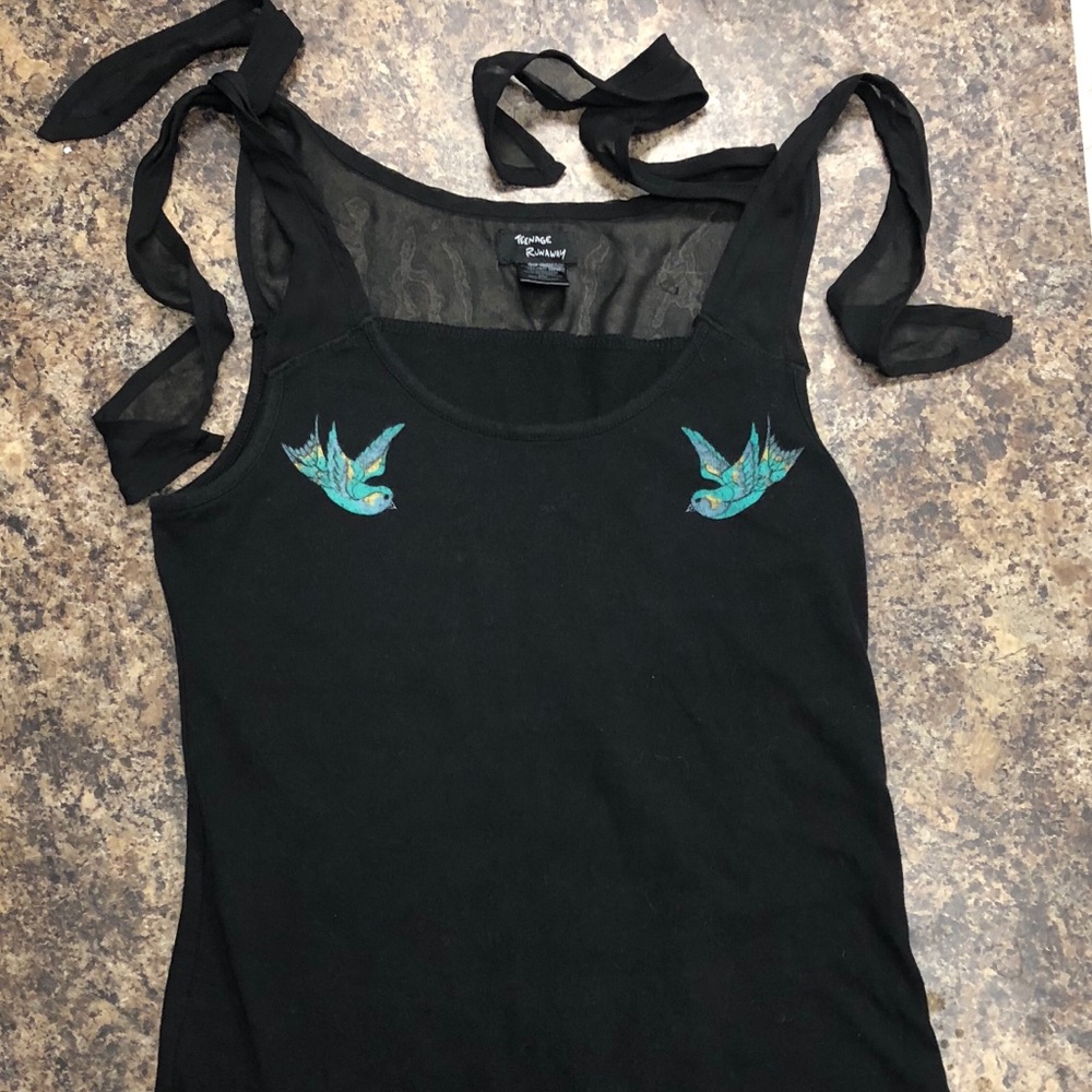 Shoulder Bow Tie Sparrow Tank Top